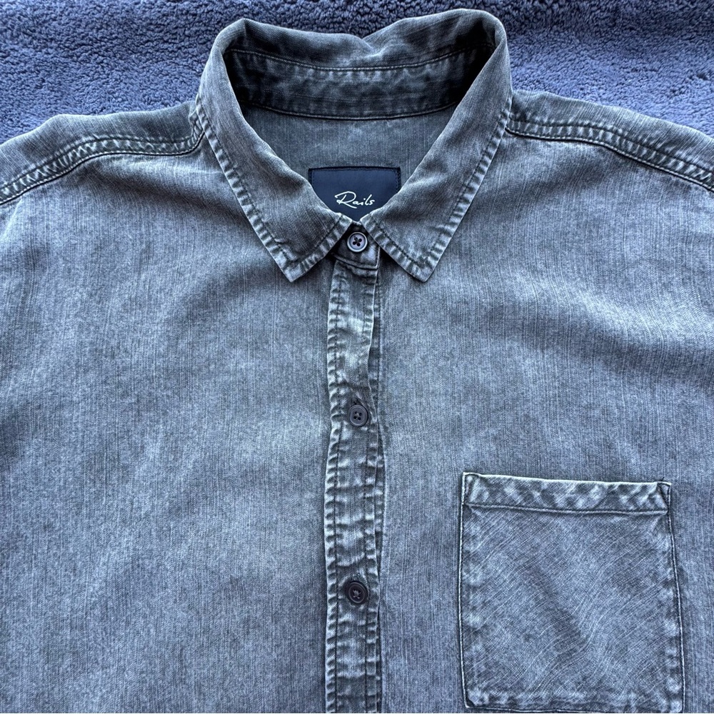Rails Shirt Womens Large Green Casual Button Down Vintage Appeal Casual Summer